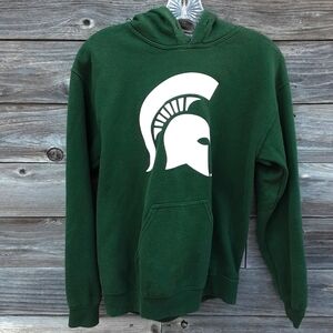 Michigan State University green sweatshirt hoodie size small